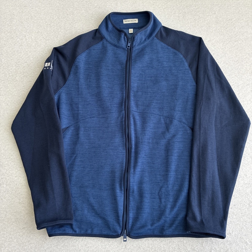 Peter Millar Vista Hybrid Full Zip Jacket Men's Small Blue Golf Performance